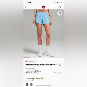 Blue lululemon shorts